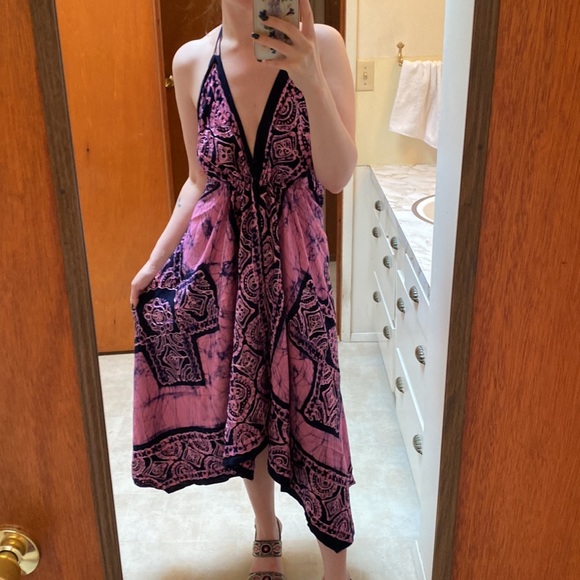 🦋[ Boutique ] Backless Tapestry Dress - Picture 5 of 12
